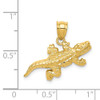 14k Yellow Gold Polished Textured Casted Open Back Crocodile Charm Pendant