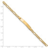 14k Yellow Gold Engraveable Plate 5mm Baby ID Children's Pave Figaro Bracelet 6"
