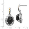 Sterling Silver w/ 14k  Accent Black Onyx Antiqued Dangler Earrings Shey Couture