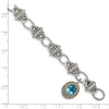 Sterling Silver w/ 14k Swiss Blue Topaz Textured Bracelet 7.75" Shey Couture