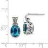 Sterling Silver 14k Accent London Blue Topaz Fleur De Lis Earrings Shey Couture