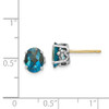 Sterling Silver w/ 14k Accent London Blue Topaz Oval Stud Earrings Shey Couture