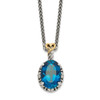 Sterling Silver & 14k Accent London Blue Topaz Oval 18" Necklace Shey Couture