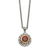 .925 Sterling Silver & 14k Gold Accent Garnet Swirl 18" Neckalce Shey Couture