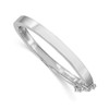 .925 Sterling Silver Rhodium Plated 4mm Polished Safety Hinged Child's Bangle 5"
