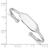 .925 Sterling Silver Rhodium Plated Polished Engraveable ID Cuff Child's Bangle