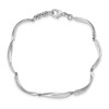 Sterling Silver Satin & Polished 0.04 Ct. Diamond Curved 7.5" Bracelet White Ice
