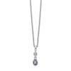 .925 Sterling Silver 0.43 Ct. Amethyst & 0.016 Ct. Diamond Necklace White Ice
