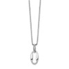 .925 Sterling Silver 0.01 Ct. Diamond Designer Pendant 18" Necklace White Ice