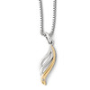 .925 Sterling Silver 0.01 Ct. Diamond Gold Plated Pendant 18" Necklace White Ice