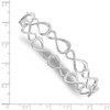 .925 Sterling Silver 0.01 Ct Diamond Infinity Symbol Bangle 7" Bracelet Whte Ice