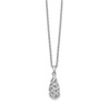 .925 Sterling Silver 0.01 Ct. Diamond Spiral Pendant 18" Necklace White Ice