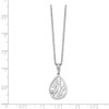 .925 Sterling Silver 0.01 Ct. Diamond Leaf Pendant 18" Necklace White Ice