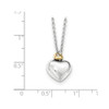 Sterling Silver 0.01 Ct. Diamond Gold Plated Double Heart 18" Necklace White Ice
