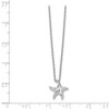 Sterling Silver 0.01 Ct. Diamond Starfish Slide Pendant 18" Necklace White Ice