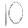 14k White Gold Polished Endless Wire Hoop Earrings 25mm x 16.3mm Italian Gold