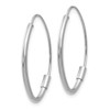 14k White Gold Polished Endless Wire Hoop Earrings 25mm x 16.3mm Italian Gold