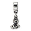 Frog Dangle Kids Bead .925 Sterling Silver Antique Finish Reflection Beads
