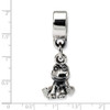 Frog Dangle Kids Bead .925 Sterling Silver Antique Finish Reflection Beads
