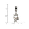 Directors Chair Dangle Bead .925 Sterling Silver Antique Finish Reflection Beads