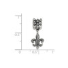 Fleur de Lis Dangler Bead .925 Sterling Silver Antique Finish Reflection Beads