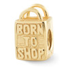 Born to Shop Bead .925 Sterling Silver Gold Plated Reflection Beads
