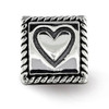 Faith Hope & Love Trilogy Bead .925 Sterling Silver Antiqued Reflection Beads