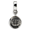 Compass Dangle Bead .925 Sterling Silver Antique Finish Reflection Beads