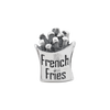French Fries Bead .925 Sterling Silver Antique Finish Reflection Beads