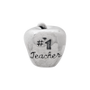 # 1 Teacher on Apple Bead .925 Sterling Silver Antique Finish Reflection Beads