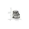 Bulldog Bead .925 Sterling Silver Antiqued Finish Reflection Beads