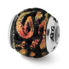 Orange Dichroic Glass Bead .925 Sterling Silver Antique Reflection Beads