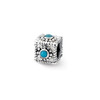 Turquoise Square Bead .925 Sterling Silver Antique Finish Reflection Beads