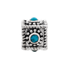 Turquoise Square Bead .925 Sterling Silver Antique Finish Reflection Beads