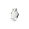 CZ Enamel Wise Owl Bead .925 Sterling Silver Antique Reflection Beads