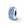 Light Blue Crystals from Swarovski Bead Two Row Sterling Silver Reflection Beads