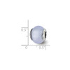 Light Blue Matte Italian Murano Glass Bead .925 Sterling Silver Reflection Beads
