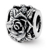 Rose Bali Bead .925 Sterling Silver Antiqued Reflection Beads