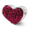 Red Crystals from Swarovski Heart Bead .925 Sterling Silver Reflection Beads