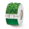 Green Crystals from Swarovski Heart Bead .925 Sterling Silver Reflection Beads