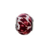 Pink & Brown w/ Glitter Italian Glass Bead .925 Sterling Silver Reflection Beads
