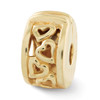 Hinged Hearts Clip Bead .925 Sterling Silver & Gold Plated Reflection Beads