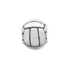 Volleyball Bead .925 Sterling Silver Antique Finish Reflection Beads