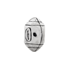 Football Bead .925 Sterling Silver Antique Finish Sports Reflection Beads