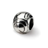 Football Bead .925 Sterling Silver Antique Finish Sports Reflection Beads