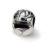 Race Car Helmet Bead .925 Sterling Silver Antique Finish Reflection Beads