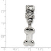 Dog Bone Dangle Kids Bead .925 Sterling Silver Antique Finish Reflection Beads