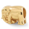 Elephant Bead .925 Sterling Silver Gold Plated Reflection Beads