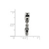 Flip Flop Dangle Bead .925 Sterling Silver Antique Finish Reflection Beads