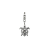 Turtle Click On Bead .925 Sterling Silver Antique Finish Reflection Beads